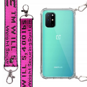 Etui Case Antishock + Smycz Fuksja do ONEPLUS 8T