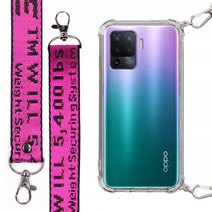 Etui Case Antishock + Smycz Fuksja Do Oppo F19 Pro