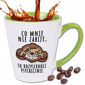Kubek Latte Mały PREZENT CO MNIE NIE ZABIJE WZORY