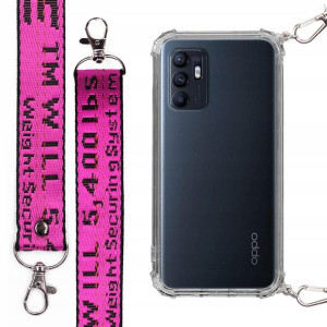 Etui Case Antishock + Smycz Fuksja do OPPO RENO 6