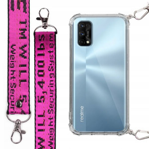 Etui Case Antishock + Smycz Fuksja do REALME 7 PRO