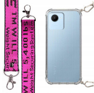 Etui Case Antishock + Smycz Fuksja do REALME C30
