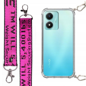 Etui Case Antishock + Smycz Fuksja do VIVO Y02s