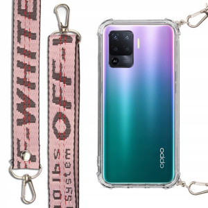 Etui Case Antishock + Smycz Różowa Do Oppo A94 4g