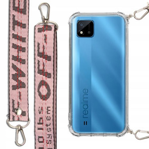 Etui Case Antishock + Smycz Różowa Do Realme C20