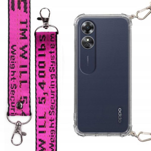 Etui Case Antishock + Smycz XL Fuksja do OPPO A17