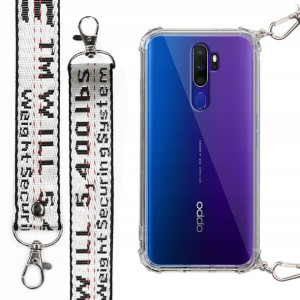 Etui Case Antishock Mocna Smycz Biała do OPPO A11