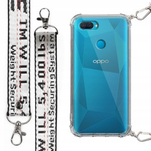 Etui Case Antishock Mocna Smycz Biała do OPPO A12