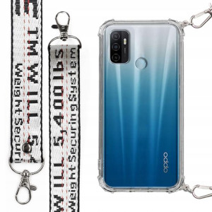 Etui Case Antishock Mocna Smycz Biała do OPPO A32