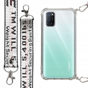 Etui Case Antishock Mocna Smycz Biała do OPPO A52