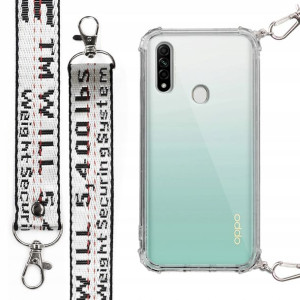Etui Case Antishock Mocna Smycz Biała do OPPO A8