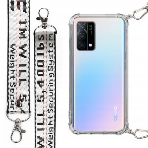Etui Case Antishock Mocna Smycz Biała do OPPO K9