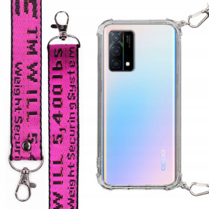 Etui Case Antishock Mocna Smycz Fuksja do OPPO K9
