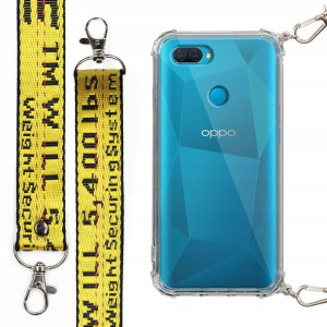 Etui Case Antishock Mocna Smycz Żółta do OPPO A12
