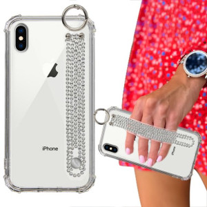 Etui Case ANTISHOCK Pasek Cyrkonie do IPHONE X/XS