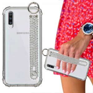 Etui Case ANTISHOCK Pasek Cyrkonie do SAMSUNG A70