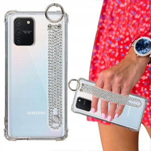 Etui Case ANTISHOCK Pasek Cyrkonie do SAMSUNG A91