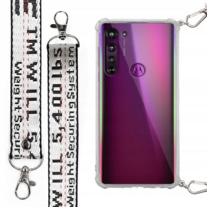 Etui Case Antishock Smycz Biała do MOTOROLA EDGE