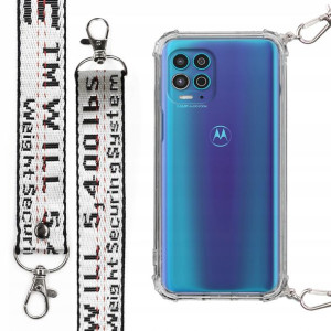 Etui Case Antishock Smycz Biała do MOTOROLA G100