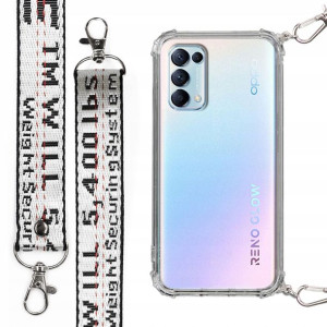 Etui Case Antishock Smycz Biała do OPPO RENO 5 4G
