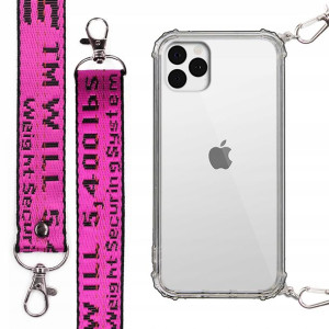 Etui Case Antishock Smycz Fuksja do IPHONE 11 PRO