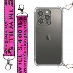 Etui Case Antishock Smycz Fuksja do IPHONE 14 PRO