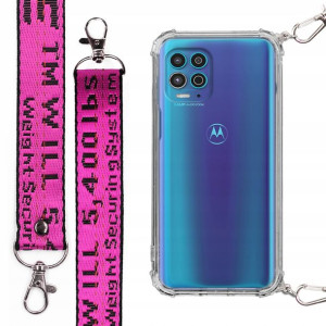 Etui Case Antishock Smycz Fuksja do MOTOROLA G100