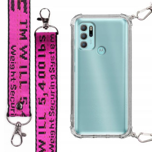 Etui Case Antishock Smycz Fuksja do MOTOROLA G60S