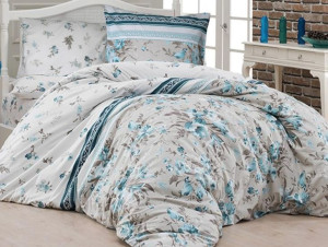 Pościel bawełniana PEGGY TURQUOISE/200x220 COTTONLOVE EXCLUSIVE