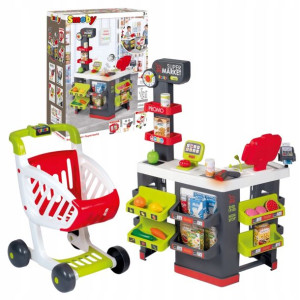 Smoby Supermarket Z Wózkiem Sklepowym Sklep Zestaw