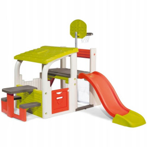 Smoby Domek Ogrodowy Centrum Zabawy Zjeżdżalnia 2+