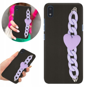 Etui Case BLINK Matowe Czarne Łańcuszek do LG K20