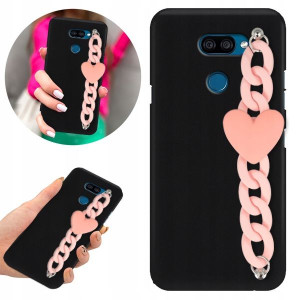 Etui Case BLINK Matowe Czarne Łańcuszek do LG K40s