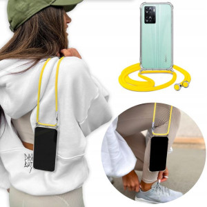 Etui Case Crossbody + Żółty Sznurek do OPPO A57 4G