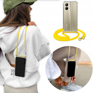 Etui Case Crossbody + Żółty Sznurek do REALME C33