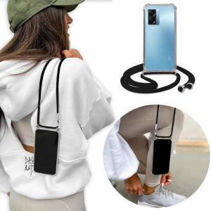 Etui Case Crossbody Czarny Sznurek do OPPO K10 5G