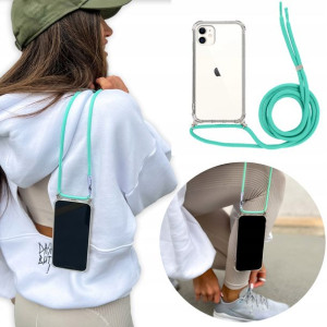 Etui Case Crossbody do IPHONE 11 + Turkus Sznurek