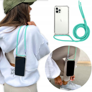 Etui Case Crossbody do IPHONE 12 + Turkus Sznurek
