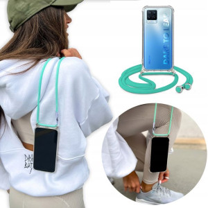 Etui Case Crossbody do REALME 8 PRO Turkus Sznurek