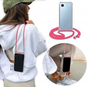 Etui Case Crossbody do REALME C30 Różowy Sznurek