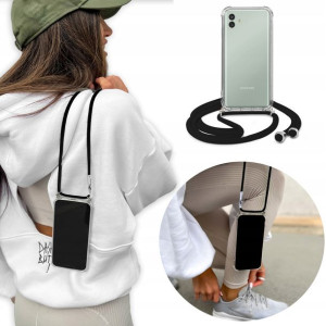 Etui Case Crossbody do SAMSUNG A04 Czarny Sznurek