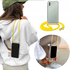 Etui Case Crossbody do SAMSUNG A04 Żółty Sznurek