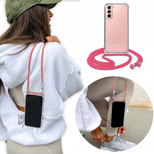 Etui Case Crossbody do SAMSUNG S21 Różowy Sznurek