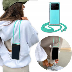 Etui Case Crossbody do VIVO X80 z Turkus Sznurkiem