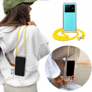 Etui Case Crossbody do VIVO X80 z Żółtym Sznurkiem