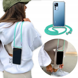 Etui Case Crossbody do XIAOMI 12T Turkus Sznurek