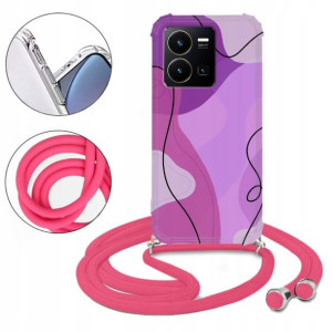 Etui Case CROSSBODY Róż do VIVO Y35 Flower Wzory