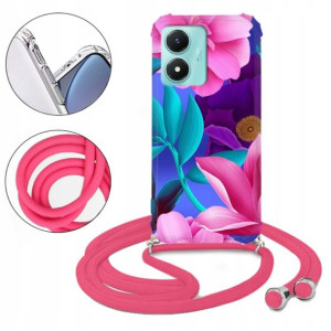 Etui Case CROSSBODY Różowy do VIVO Y02s Pattern Wz