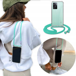 Etui Case Crossbody Turkus Sznurek do OPPO A57 4G