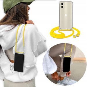 Etui Case Crossbody Żółty Sznurek do MOTOROLA E13